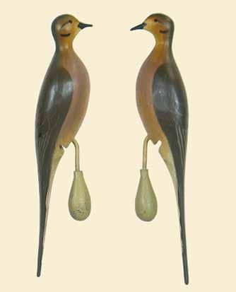 Signed with the address on the bottom with the added notation: -1991-. 400-600 77(2) 76. Rig mate pair of bluebills by Charles Joiner.