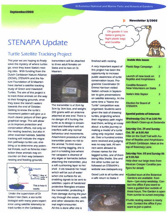 Appendix 6 Copy of the front page of the September issue of STENAPA