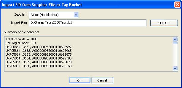 tag bucket option then select the manufacturer click on the Select button to find you file.