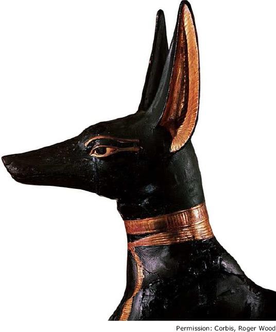 A statue of Anubis, created around 1340 BCE. Anubis is one of the most familiar of all ancient Egyptian deities.
