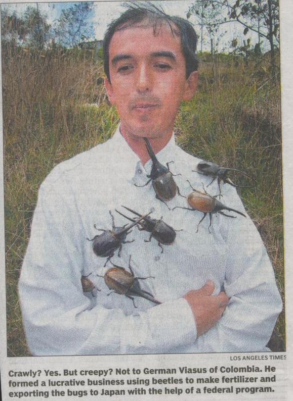 Science Magazine Colombian cashes in on beetle-mania abroad An entrepreneur ships giant, exotic types of the insects by