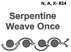 24. Serpentine Weave Once This exercise requires pylons or posts placed in a straight line with spaces between them of approximately 6-8 feet.