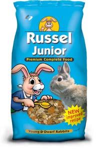 Russel Junior is free from artificial colourants. Russel Carrot and Leek Gourmet is a tasty alternative to Russel Rabbit Original.