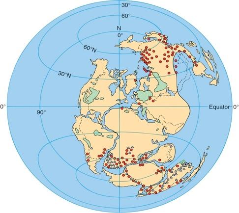 Climatic warming was related to continental drift and the breakup of Pangea during Mesozoic.