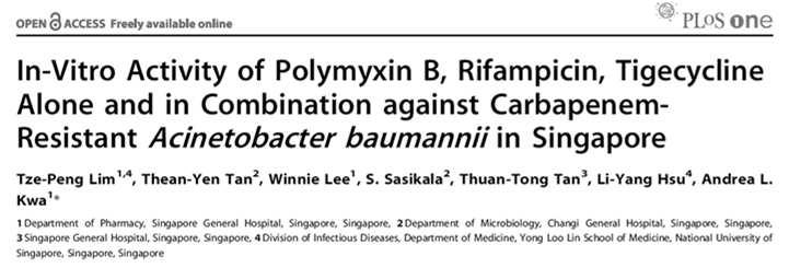Objective To evaluate the efficacy of : Polymyxin B and Rifampicin or PolymyxinB and Tigecycline or Tigecycline and Rifampicin combined against PDR AB from our local hospitals.
