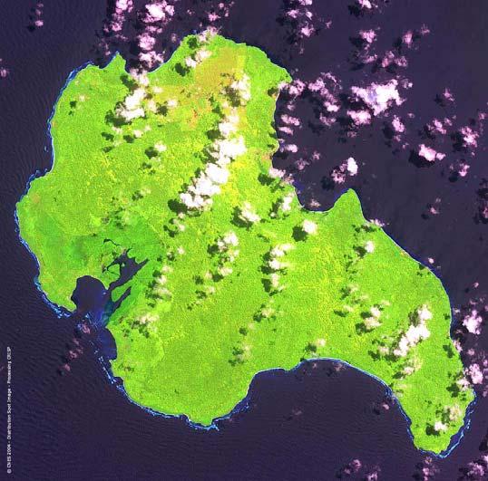 Figure 5. Pre- and post-tsunami satellite images of the Katchal Is.