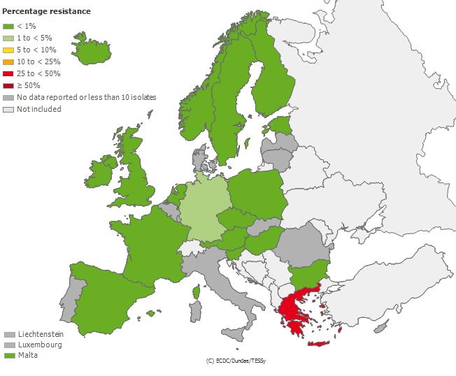 European resistance data - Carbapenem (R) K. pneumoniae http://ecdc.europa.