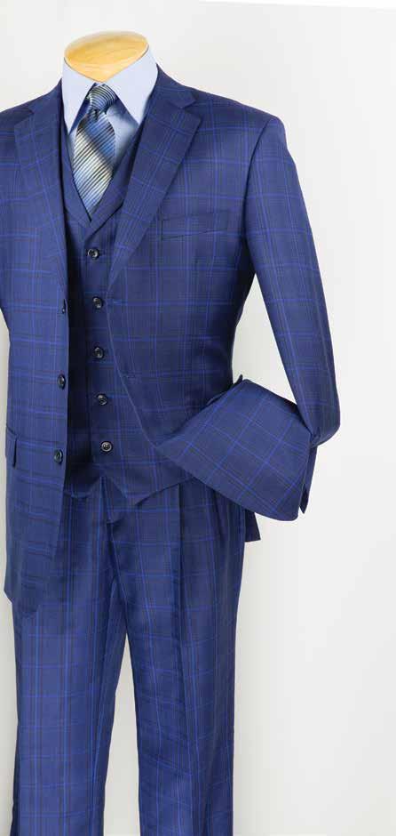 Classic 3 Piece Suit Collection Blue Plum VINCI