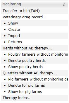 All herds of the selected company for which you have made a without AB therapy report are displayed by clicking on you can revise your entries by using the buttons in the top line: Refreshes the view