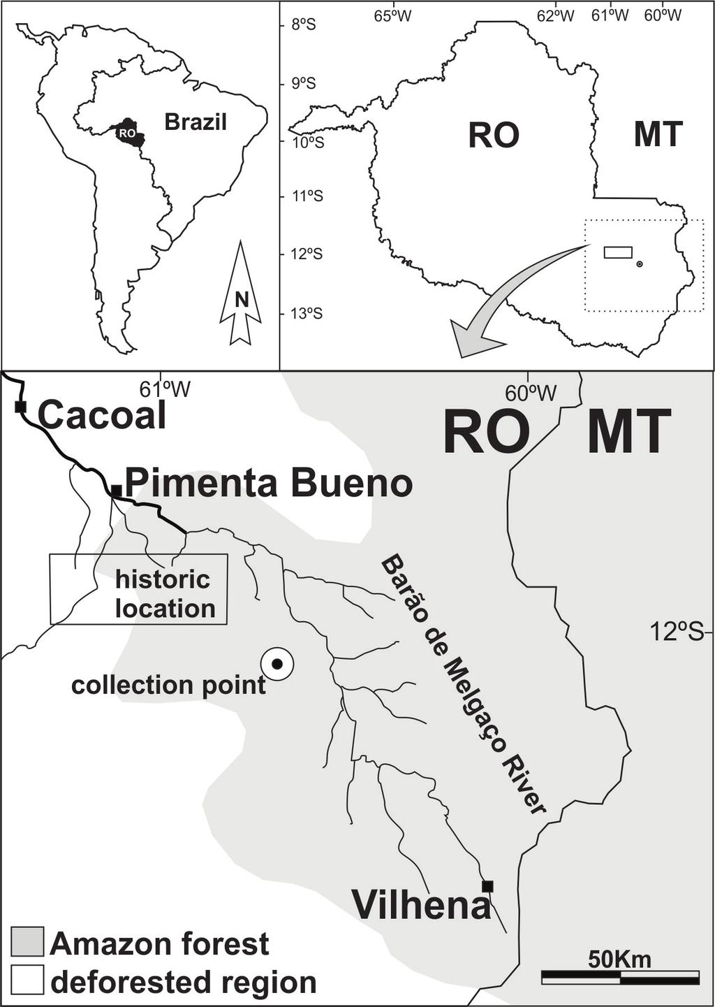 Integrative analysis of C. bicolor 5025 Figure 1. Map showing the locations where Ctenomys bicolor was captured.
