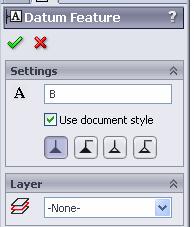 4. Ghi mặt chuẩn Annotations Insert/ Annotations/ Datum Feature Symbol Lệnh Datum Feature Symbol dùng để ghi ký hiệu mặt chuẩn.