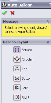 Nhấp chọn hình chiếu chứa các đối tượng cần ghi chữ số vị trí. Nhấn nút OK để kết thúc lệnh. Ta có các lựa chọn: - Square: Chữ số vị trí được bố trí theo dạng hình chữ nhật.