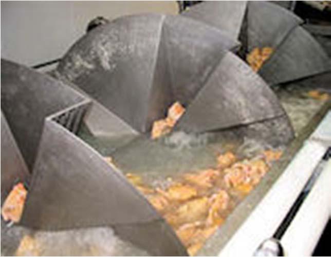 Poultry Processing USA: Bird washers: Post picker wash Inside/outside bird wash Final bird wash Chlorine used as well as other