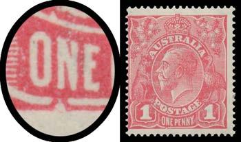Page:5 Website:www.mossgreen.com.au Oct 02, 2015 Lot 286 286 * A C1-1d carmine-pink with Secret Mark BW #73(4)d, very lightly mounted, Cat $1000.