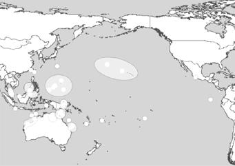 Six major clades of mtdna haplotypes are represented in the Pacific. Some mtdna variants are restricted to particular rookeries while others have pan Pacific distributions.