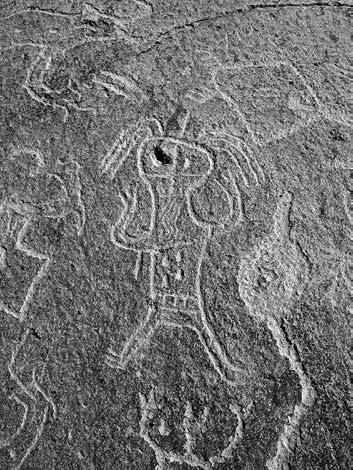 Snake and other petroglyphs from Toro Muerto, Peru, showing possibly obliterated head area. Snakes Petroglyphs of snakes are another distinctive feature of Toro Muerto.