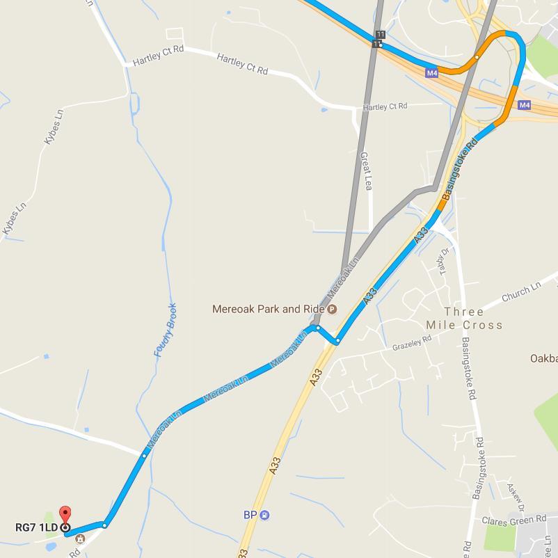 VENUE POST CODE RG7 1LD FROM M4 JUNCTION 11 A33 TO BASINGSTOKE TAKE RIGHT TURN TOWARDS MEREOAK LANE SIGNPOSTED GRAZELEY ROUNDABOUT 1 ST