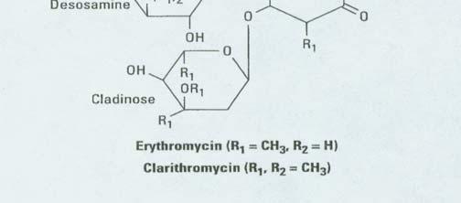 Clarithromycin is a semisynthetic macrolide structurally derived from erythromycin.