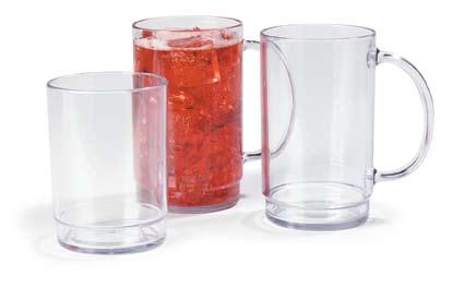 82 C l a s s i c D r i n k w a r e easy stack tumblers and mugs provide a unique presentation drinkware is break-resistant and dishwasher safe custom imprinting available colors: Clear(07) 43971