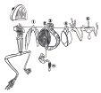 skeleton parts and internal organs. Lay aside the dissecting tools and plastic grid. 2. Now assemble the frog skeleton system and organs as shown in the sequence in the drawing below.