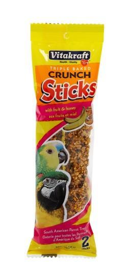 NEW Bird Products Yogurt Glazed Crunch Sticks Fruit and Honey: A great treat for birds, and triple baked for crunch and taste, these long-lasting treats sticks keep your bird busy for hours and help