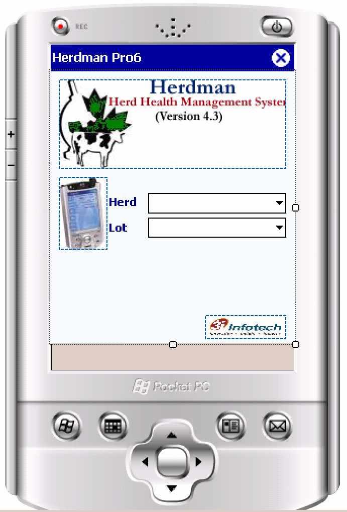 PDA- Herdman for field data recording: (Program language: VB.