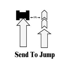 Send To Jump (43-12-16) At the sign for this station, the handler will command and/ or signal the dog to leave heel position to execute the jump.