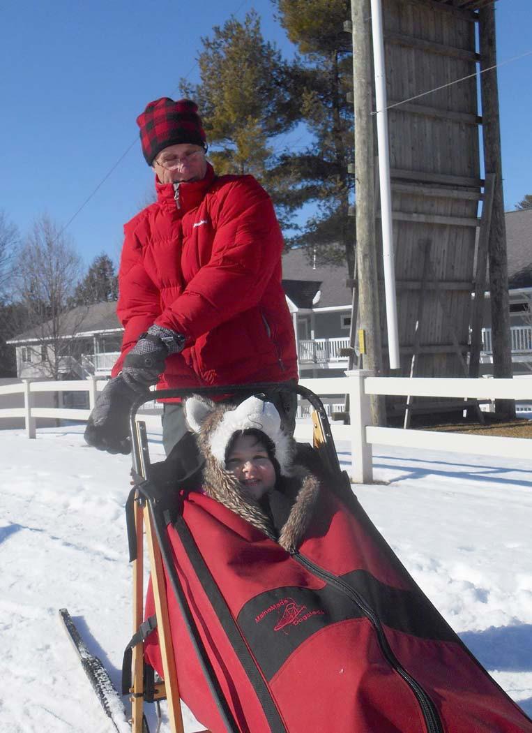 chapter news continued camp sunshine Members of the Yankee Chapter of NAVHDA travelled to Camp Sunshine on Sebago Lake last month to give dog sled rides to a whole lot of kids and their families.