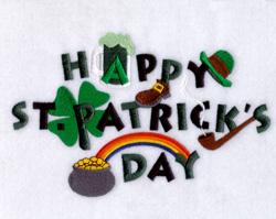 Happy St. Patrick's Day - Large CD021704TB Stitches: 29095 5.07" H X 7.