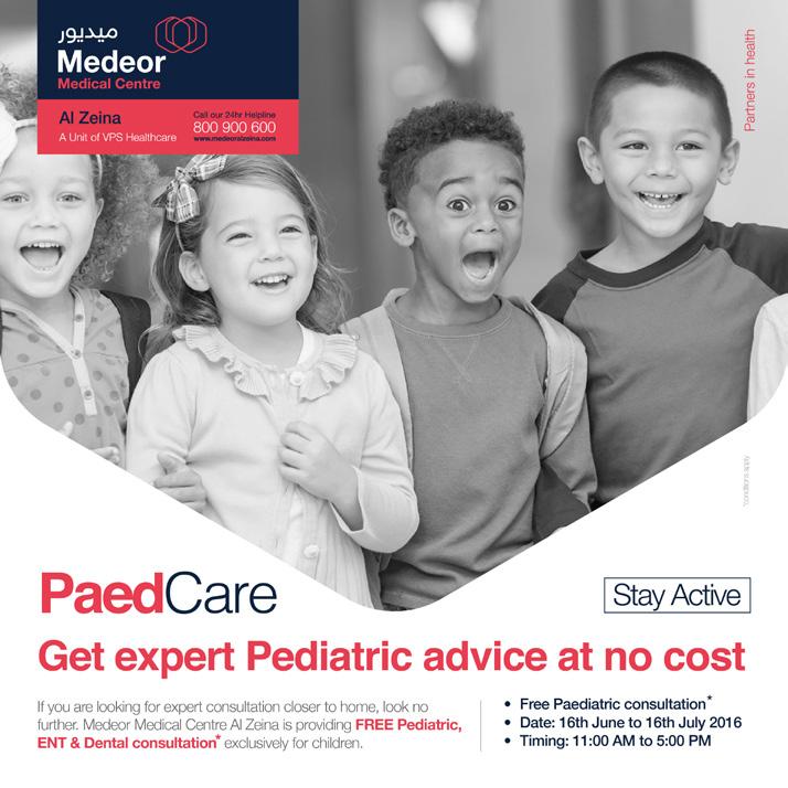 From 16 June to 16 July 2016, Medeor Medical Centre Al Zeina has launched two more exciting campaigns.