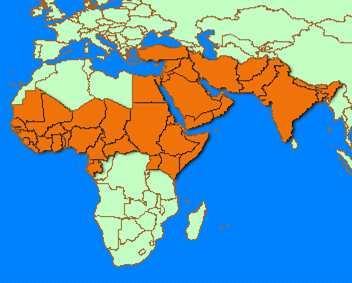GEOGRAPHICAL DISTRIBUTION Africa, between the