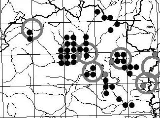 The herpetofauna of the northern area of Braşov County (Romania) 45 Figure 8. Distribution map of the R.