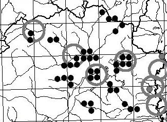 42 Sos, T. Figure 4. Distribution map of the B. variegata in the studied region. Data from this study (black point) and from literature (grey point and circle; 1991-2002). Figure 5.