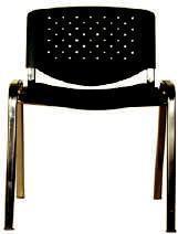 UPHOLSTERED CHAIR REF10 Upholstered chair with back in black perfored