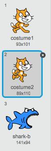 First, select the cat and click on the Costumes tab 3 Then, click