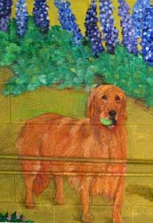 The generous donation was collected as part of Doggie Pause s Annual Benefit, a fundraiser where its patrons can have a portrait of their dog painted on their wonderful mural by local artist, Michael