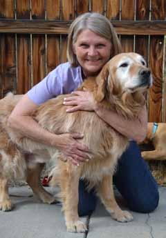 "Moose gives me strength every time I have to let a special Golden go. He is always there with his paw on me, and seems to find a way to be with the Goldens to comfort them in their pain.