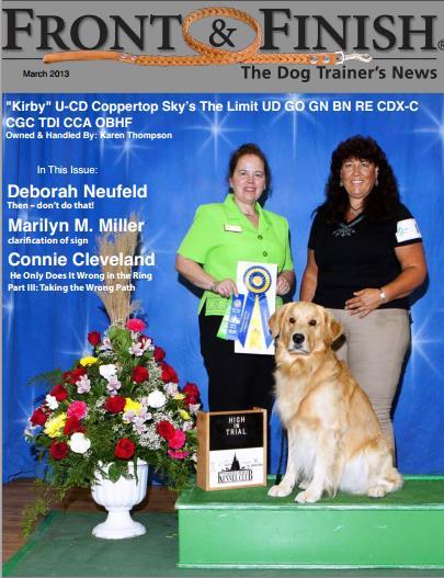 ~Carol Everetts Kirby (U-CD Coppertop Sky s The Limit UD CDX-C GO GN BN RE CGC TDI CCA OBHF) was AKC's top Open A dog for 2013.
