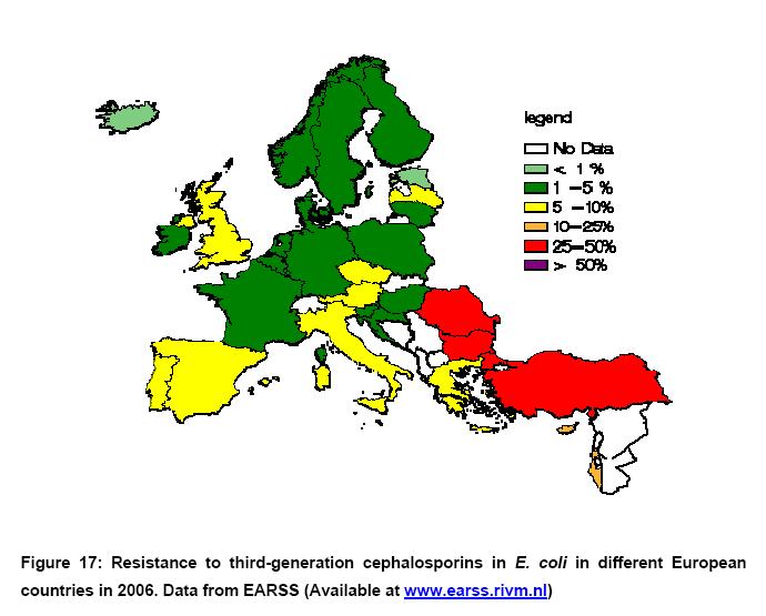 Most European countries show marked variation and have comparable or higher rates of resistance compared to the UK (Diagram1.