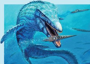 Simon Danaher Mosasaur No longer tied to the land, the marine reptiles could fully adapt to living in the ocean and compete with sharks and other big fish.