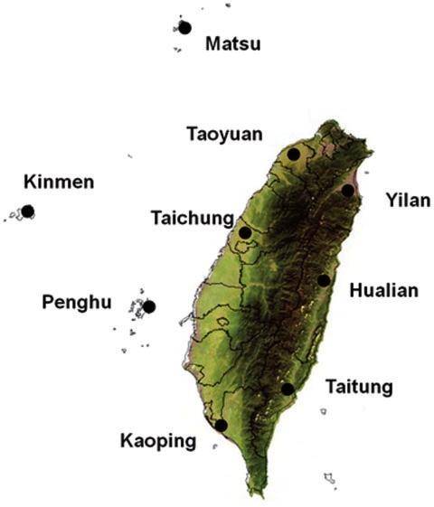 2 JOURNAL OF MEDICAL ENTOMOLOGY Fig. 1. Study sites for the collection of ticks from small mammal hosts in Taiwan during 2006 2010. ticks. Rickettsia japonica, Rickettsia conorii, andrickettsia sp.
