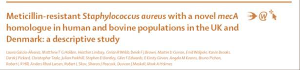 mecc Expanding the presence of Staphylococcus aureus carrying mecc gene: Spanish emergence in wild