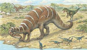 Riojasaurus was a 1-ton (1 t) plant-eater that lived here 10 million years later.