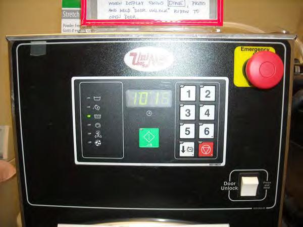 To start the machine, press 06 to set the cycle and then the green start button.