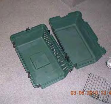 Disassemble the pet crate Take any toys or bedding from the