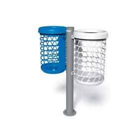 The litter bin is equipped with bag holding ring with snap closure.