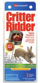6 Display # Size Display Qty 3145-2FD 25B Critter Ridder 32oz RTU 18 CRMIX-FD Critter Ridder Mix 22 3145-2 CRITTER RIDDER Animal Repellent with NitroPlus Plant Fertilizer Repels armadillos, birds,