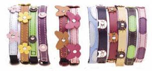 Cat collars come in one adjustable size to fit 8-10 (3/8 wide).