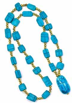 Pharonic Amulets Beaded Scarab Necklace Scarab