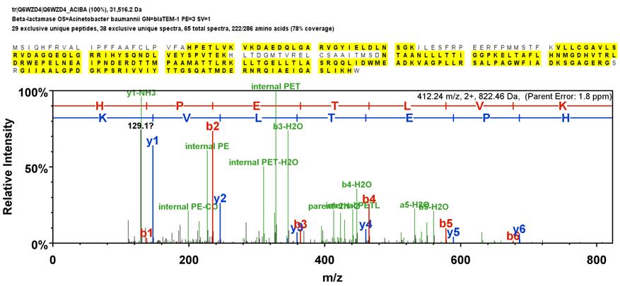 2.9.3. Protein Identification Proteins from silver-stained gels were digested enzymatically and the resulting peptides analyzed and sequenced by mass spectrometry.